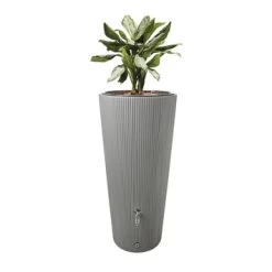 Garantia Regenton Met Plantenbak Grijs Kunststof 220 Liter