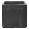 Pot Fiberclay Donkergrijs Streep Vierkant Ø33 H29 Cm