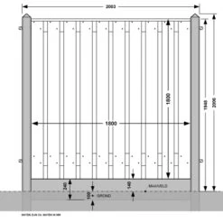 Houtbetonschutting Antraciet Douglas Per Meter -Tuin Decor Verkoop 123 2147