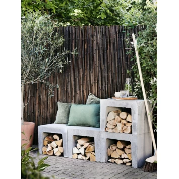 Bamboe Schutting Zwart Ca. 180x180 Cm 4 Bamboe Schutting Zwart Ca. 180x180 Cm - Afbeelding 2