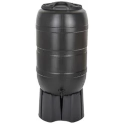 Practo Garden Classic Regenton Zwart Kunststof Met Accessoires 210 Liter