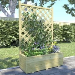 Bloembak Met Dubbele Trellis 90x40 Cm 13 Bloembak Met Dubbele Trellis 90x40 Cm -Tuin Decor Verkoop 123 383