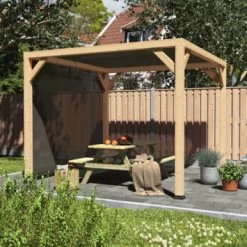 Pergola Silvano Douglas Incl. Schaduwdoek & Zijdoek 324x324 Cm 15 Pergola Silvano Douglas Incl. Schaduwdoek & Zijdoek 324x324 Cm -Tuin Decor Verkoop 123 52