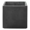Pot Fiberclay Donkergrijs Streep Vierkant Ø26 H24 Cm -Tuin Decor Verkoop 123 590