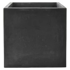 Pot Fiberclay Donkergrijs Streep Vierkant Ø40 H35 Cm